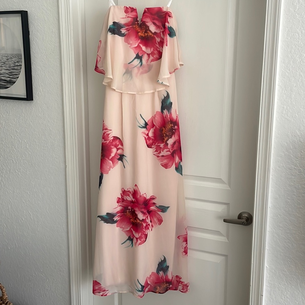 Way-In Strapless Floral Dress